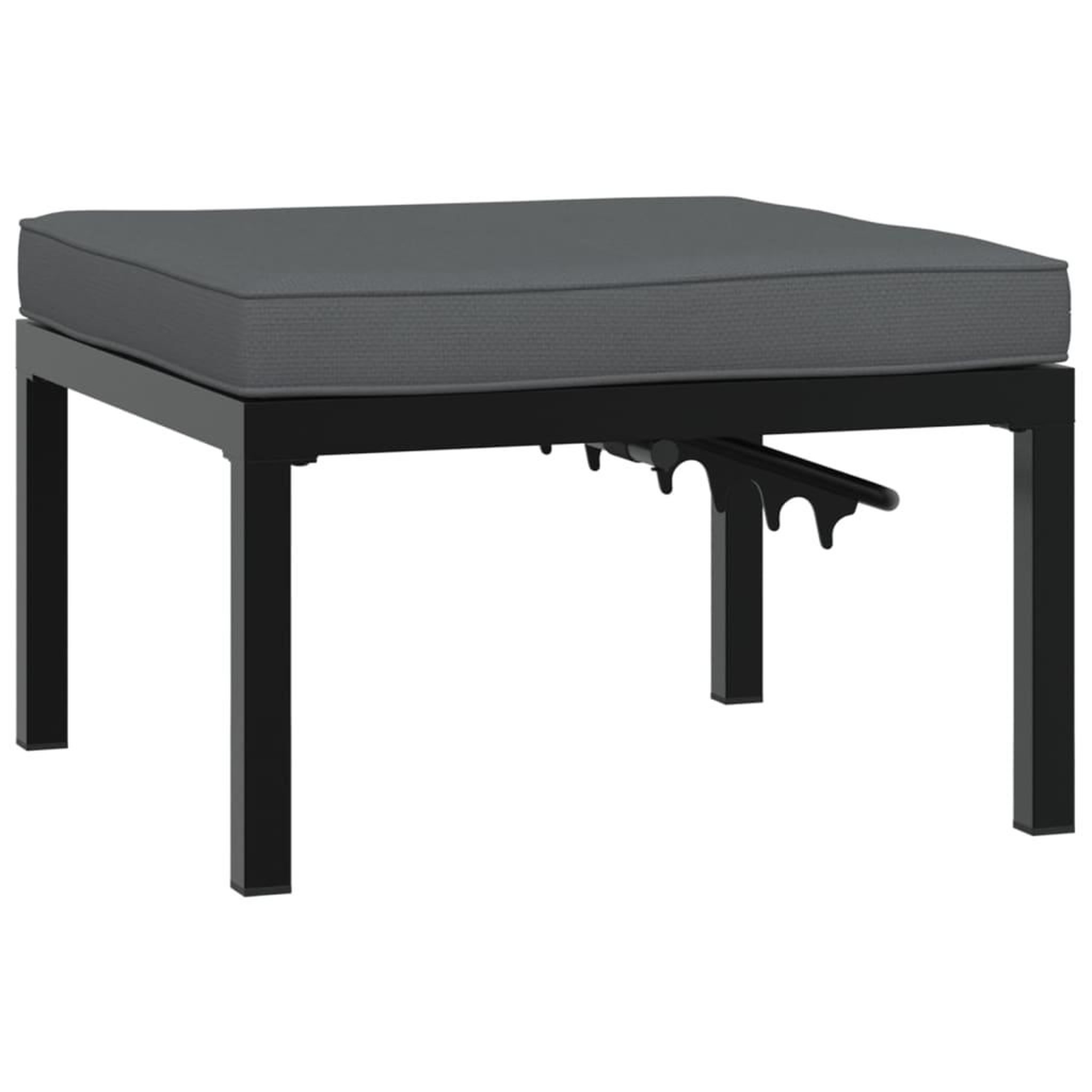 Voir la diapositive 5 : VIDAXL Tabouret de jardin avec coussin noir aluminium