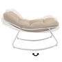 Voir la diapositive 5 : ID MARKET Lot de 2 fauteuils de jardin à bascule ARONA blanc coussin beige