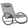 Voir la diapositive 2 : VIDAXL Chaise longue avec oreiller acier et textilène gris