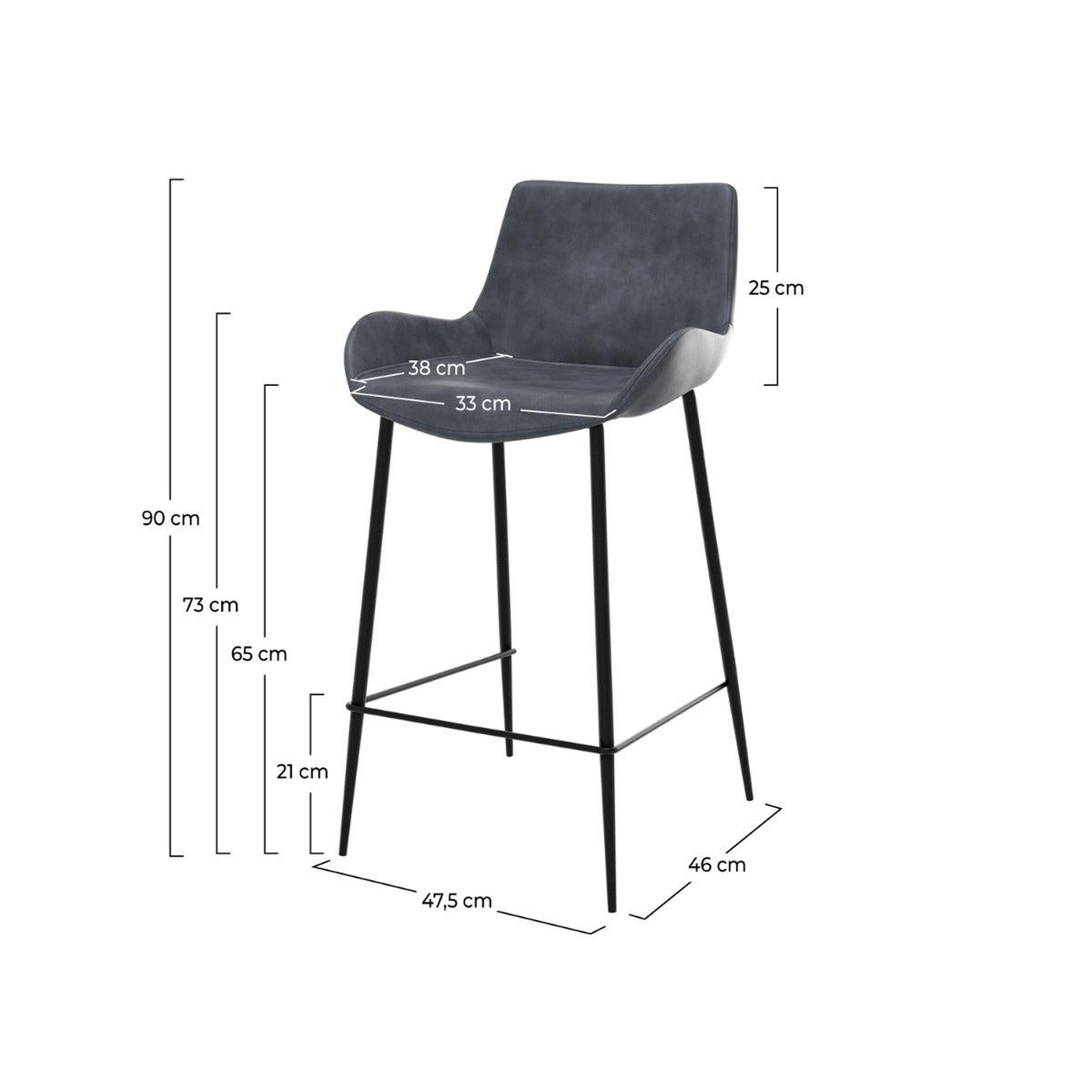 Voir la diapositive 4 : MAISON PAVANE Lot de 2 chaises pour îlot central 65 cm en synthétique gris/noir-pirata
