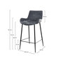 Voir la diapositive 4 : MAISON PAVANE Lot de 2 chaises pour îlot central 65 cm en synthétique gris/noir-Pirata