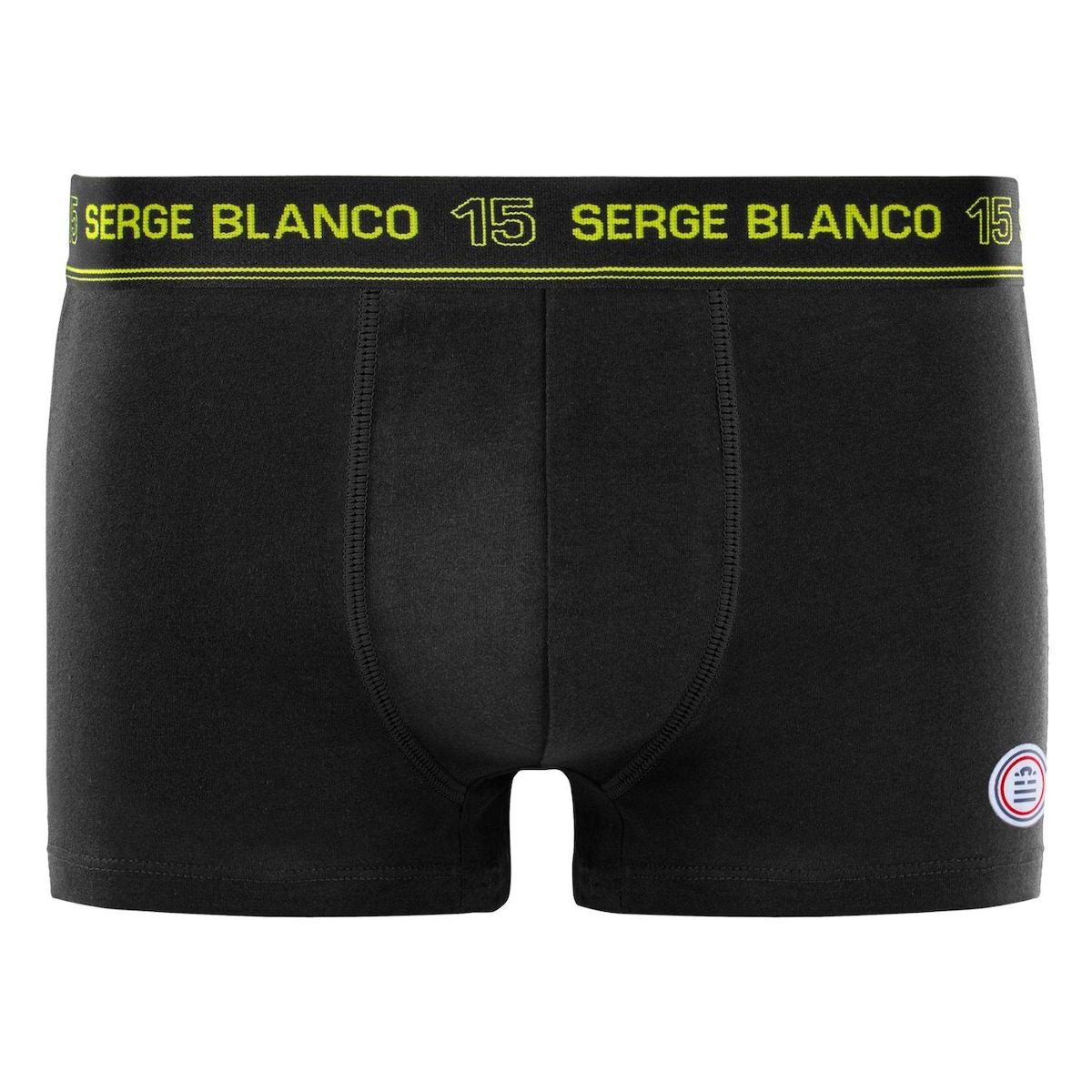 SERGE BLANCO Lot de 4 boxers homme en coton Class uni ceinture colorée