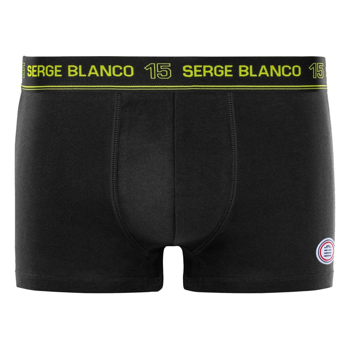 SERGE BLANCO Lot de 4 boxers homme en coton Class uni ceinture colorée