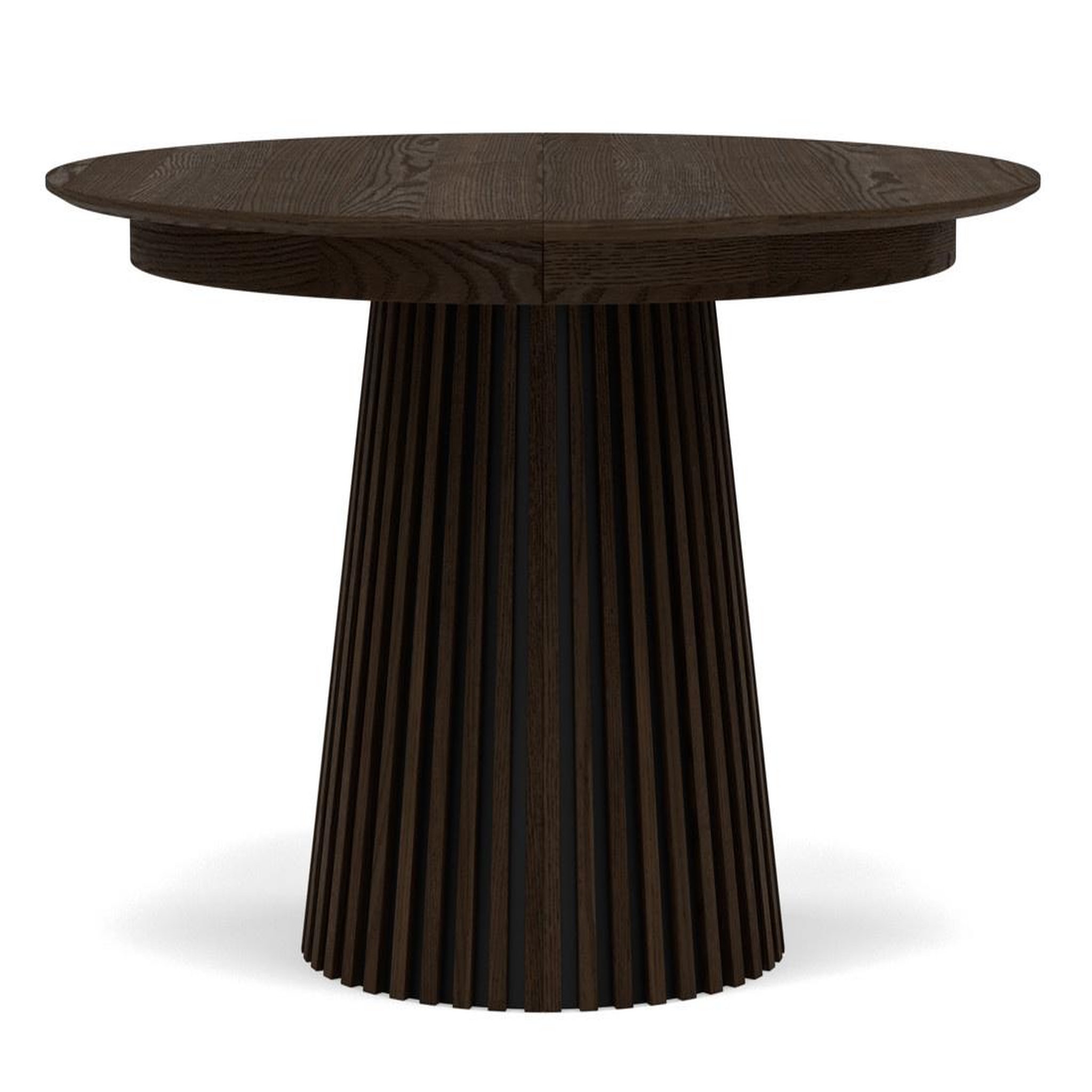 Voir la diapositive 1 : BEST MOBILIER Freya - table à manger ronde extensible - effet bois foncé - 4 à 8 personnes