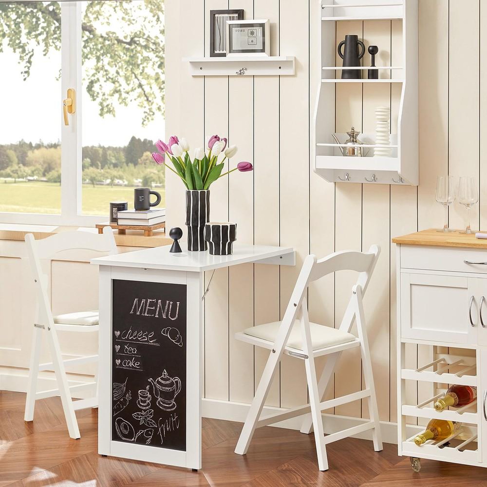 Voir la diapositive 4 : SOBUY SoBuy - Table murale pliante à une porte - Fonctionnel - FWT20