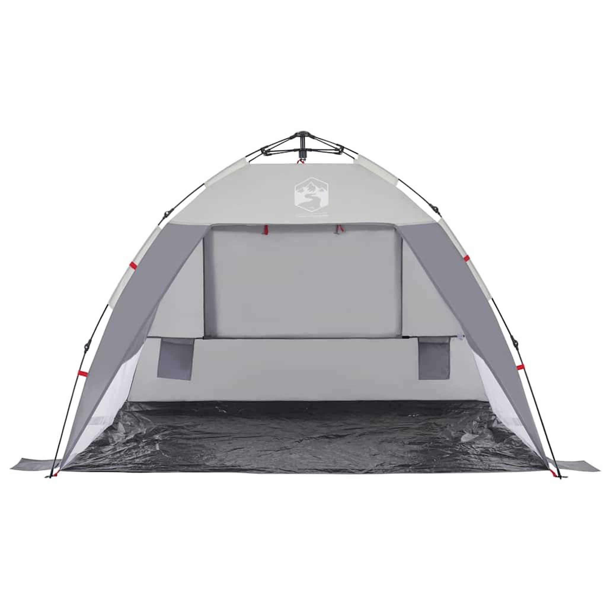 Voir la diapositive 5 : VIDAXL Tente de plage 2 personnes gris liberation rapide impermeable