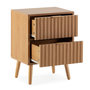 Voir la diapositive 3 : VS VENTA-STOCK Table de chevet Lluvia 2 tiroirs couleur chêne