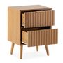 Voir la diapositive 3 : VS VENTA-STOCK Table de chevet Lluvia 2 tiroirs couleur chêne
