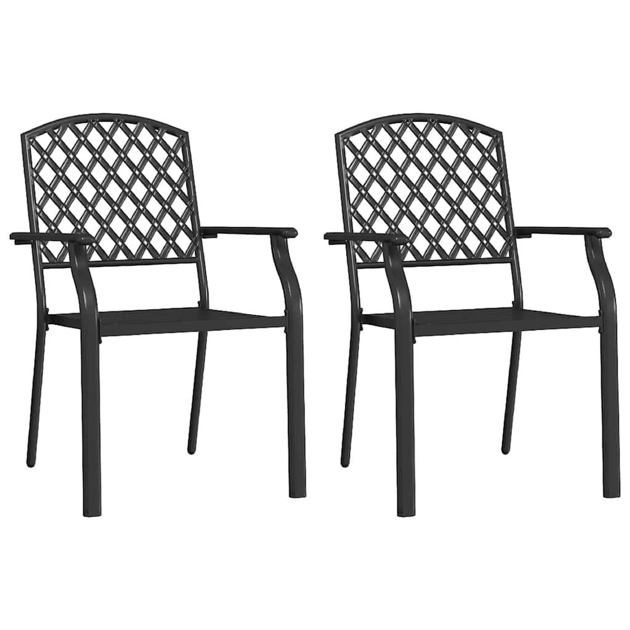 VIDAXL Chaises empilables d'exterieur lot de 2 acier anthracite