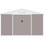 Voir la diapositive 3 : MARKET24 NEPTUNE Abri de jardin en métal 12,99 m² - 340 x 382 x 210 cm - Kit d'ancrage inclus, 2 portes coulissantes - Taupe
