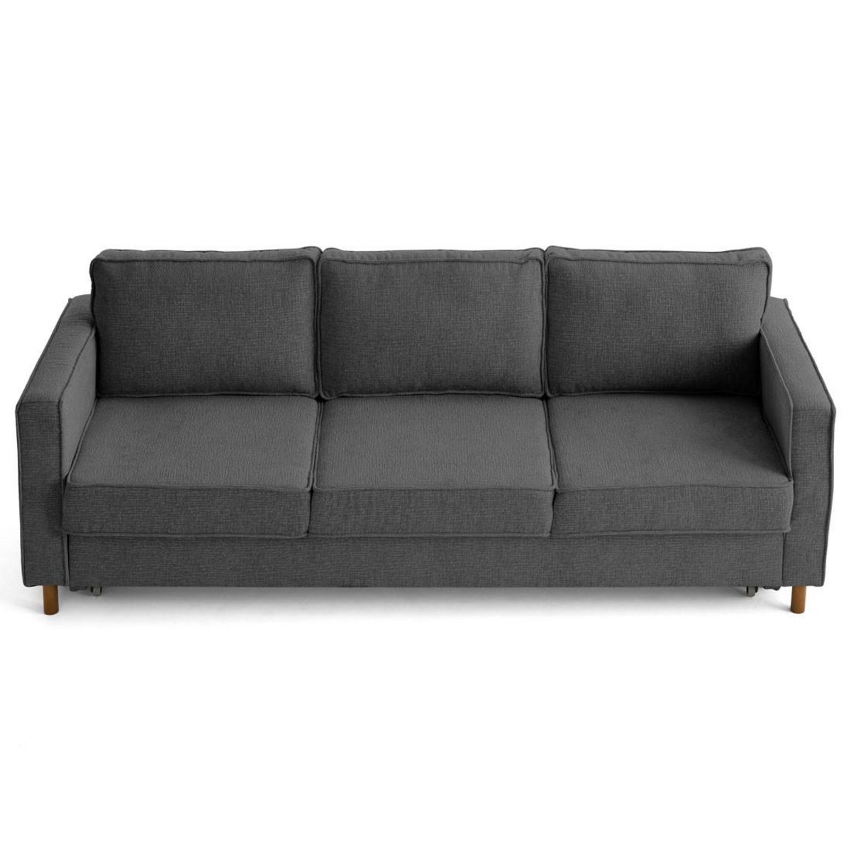 LISA DESIGN Jake - canapé droit 3 places convertible en tissu velours relief