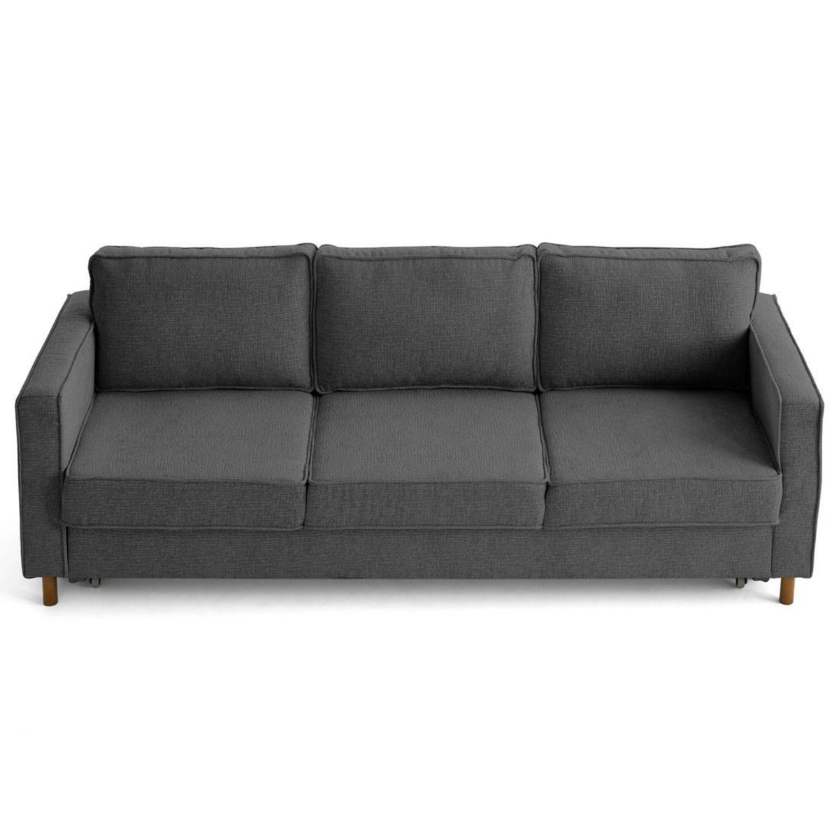 LISA DESIGN Jake - canapé droit 3 places convertible en tissu velours relief