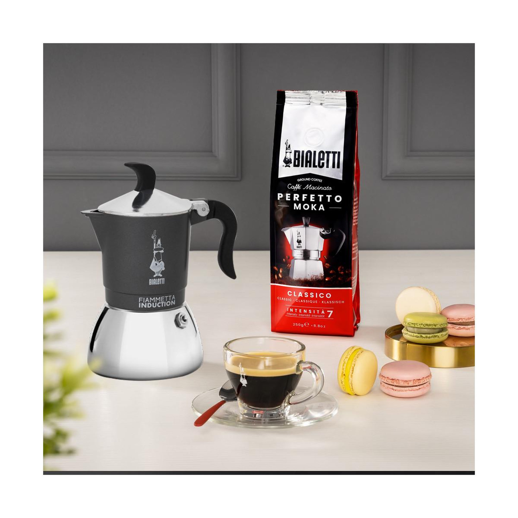 Voir la diapositive 3 : BIALETTI Bialetti Fiammetta Induction Cafetière à moka Gris
