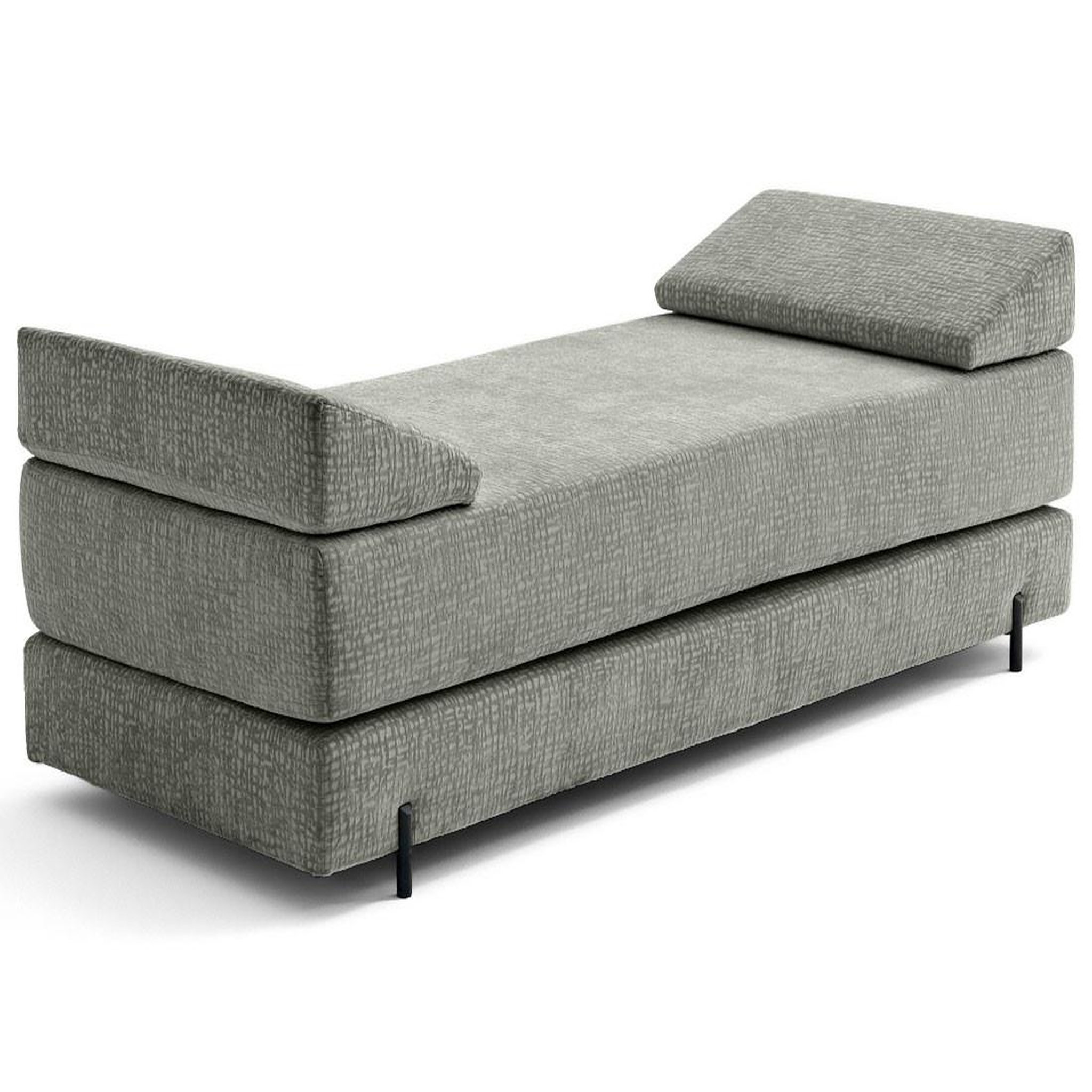 Voir la diapositive 4 : BEST MOBILIER Brescia - banquette 3 places convertible en tissu velours relief