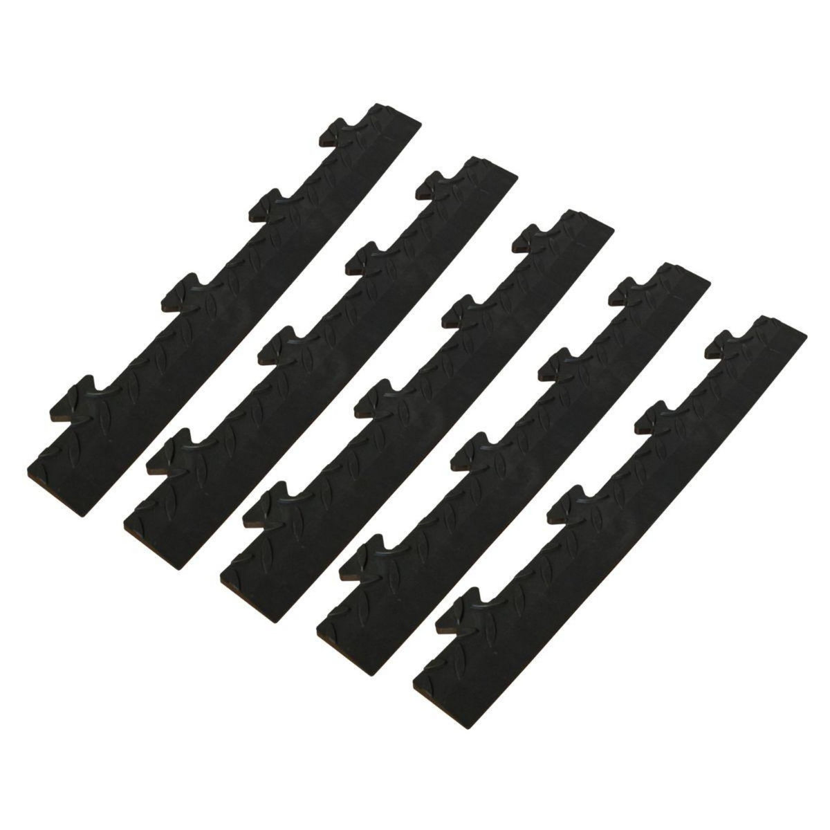 INTEC Pack 5 Bordures Males pour Dalle PVC noire Clipsable Sol Antidérapant Carré Garage Atelier PS50CRN/M INTEC