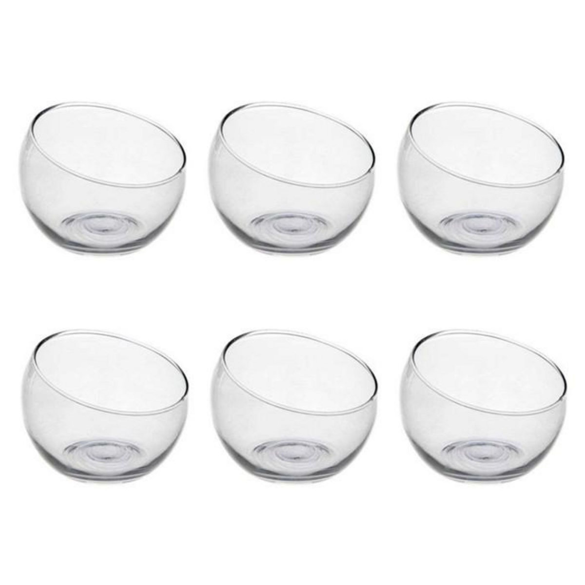 SECRET DE GOURMET Lot de 6 Verrines Rondes  Palm  10cm Gris