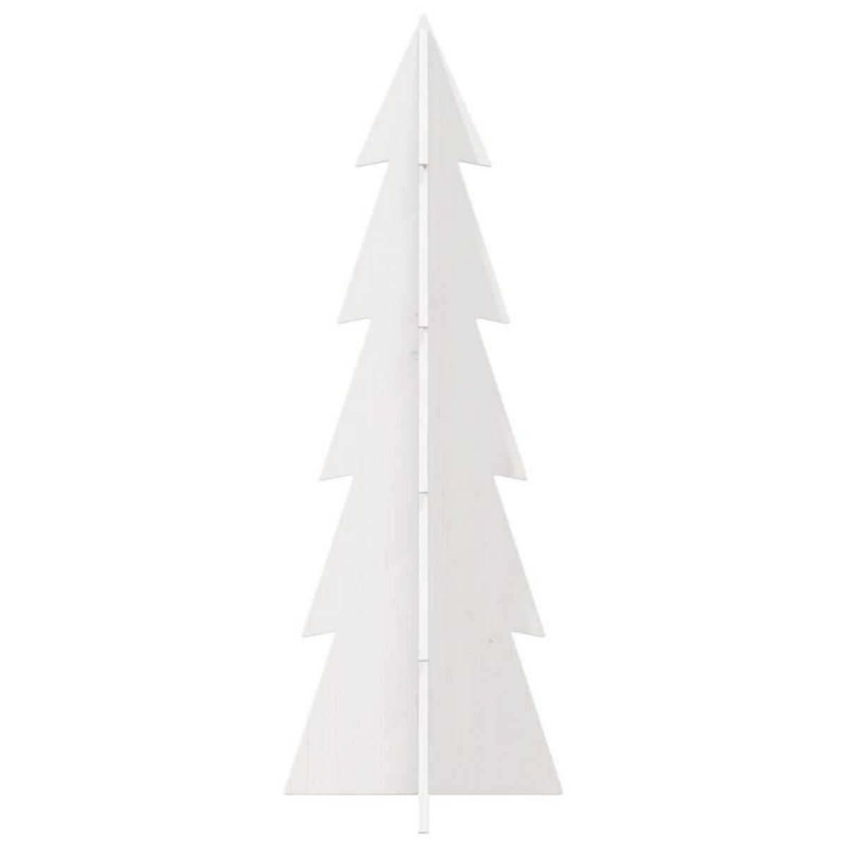 VIDAXL Arbre de Noël en bois pour décoration blanc 112 cm pin massif