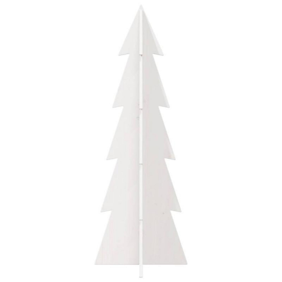 VIDAXL Arbre de Noël en bois pour décoration blanc 112 cm pin massif