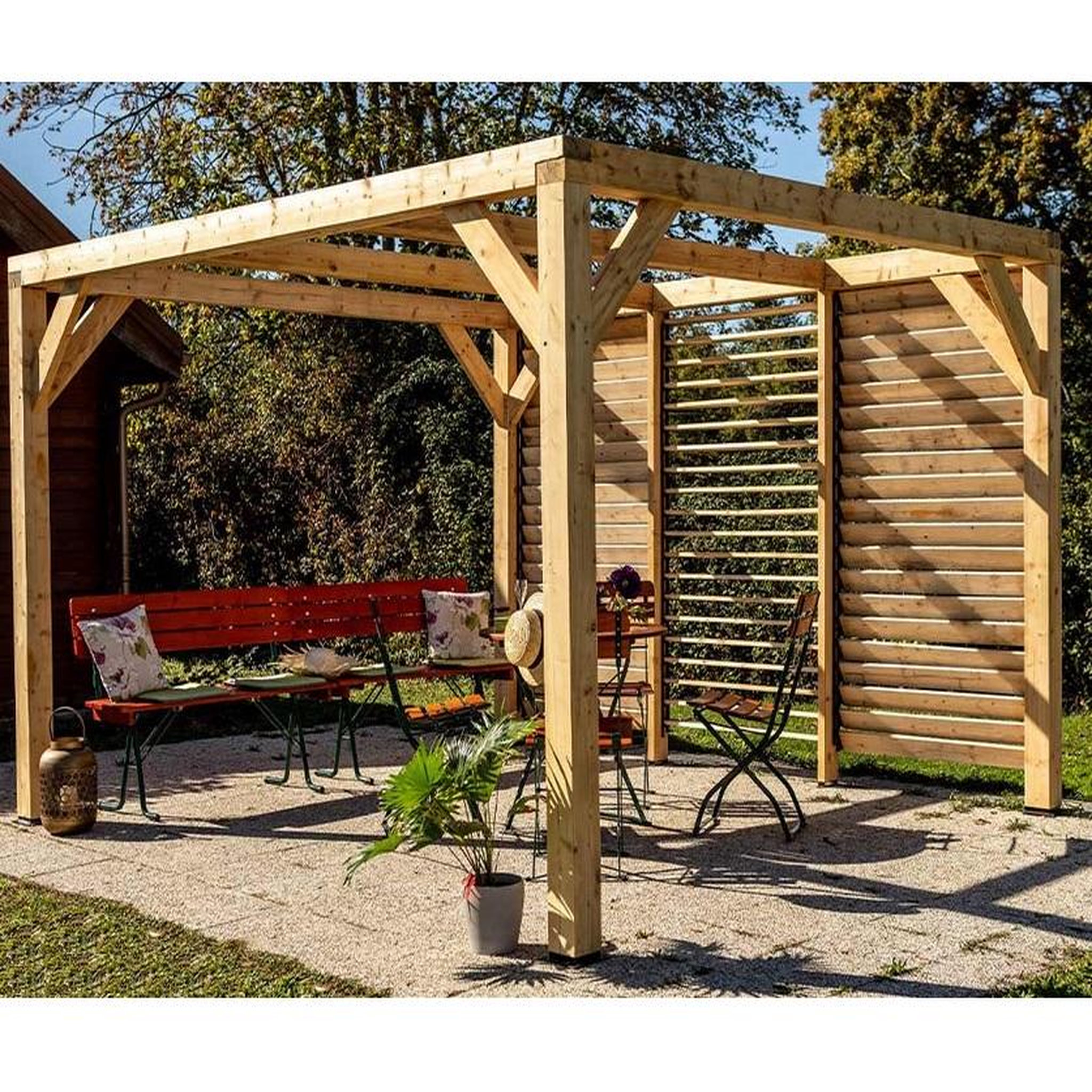 Hisense Pergola bioclimatique 12.20m² bois naturel - vt3436v