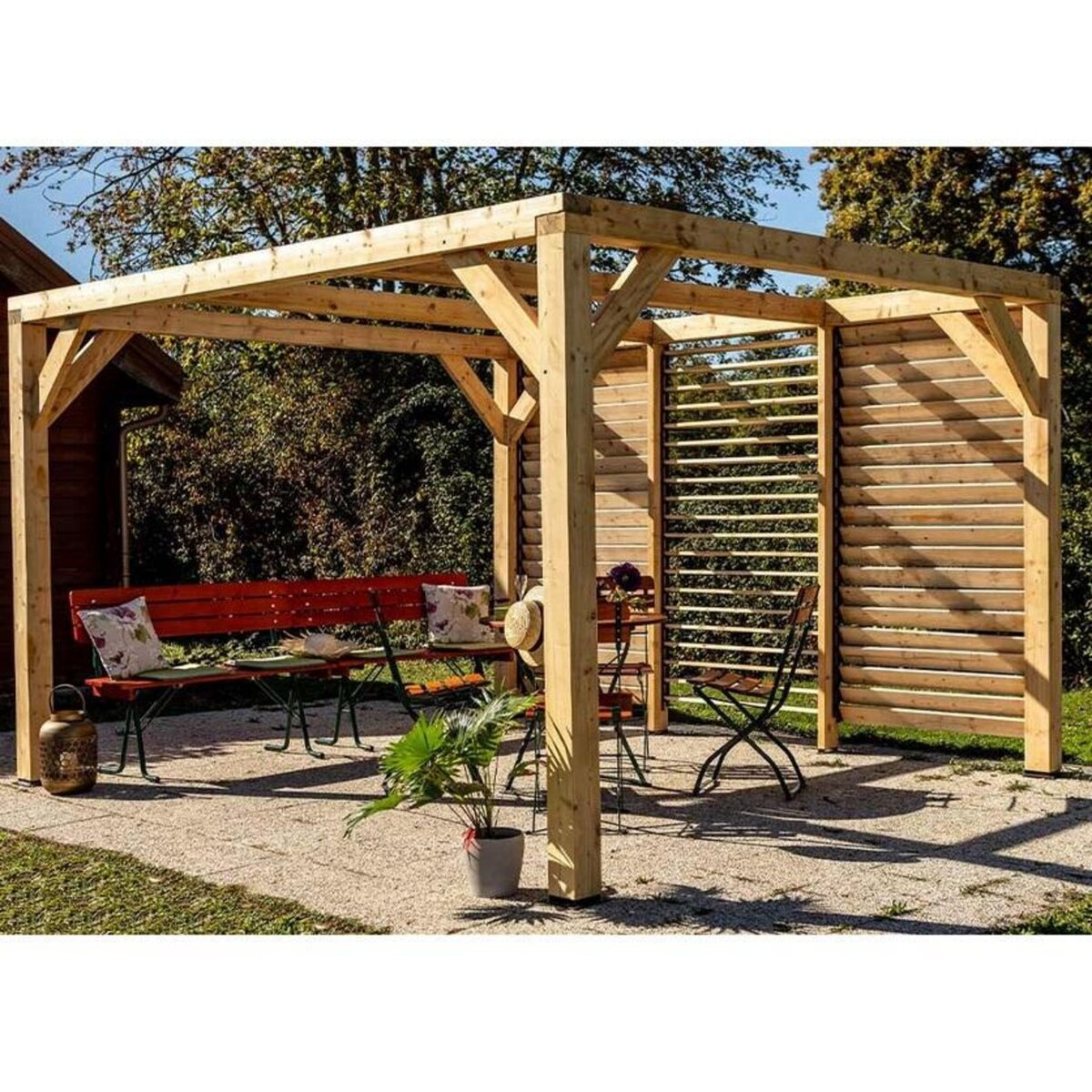 Hisense Pergola bioclimatique 12.20m² bois naturel - vt3436v