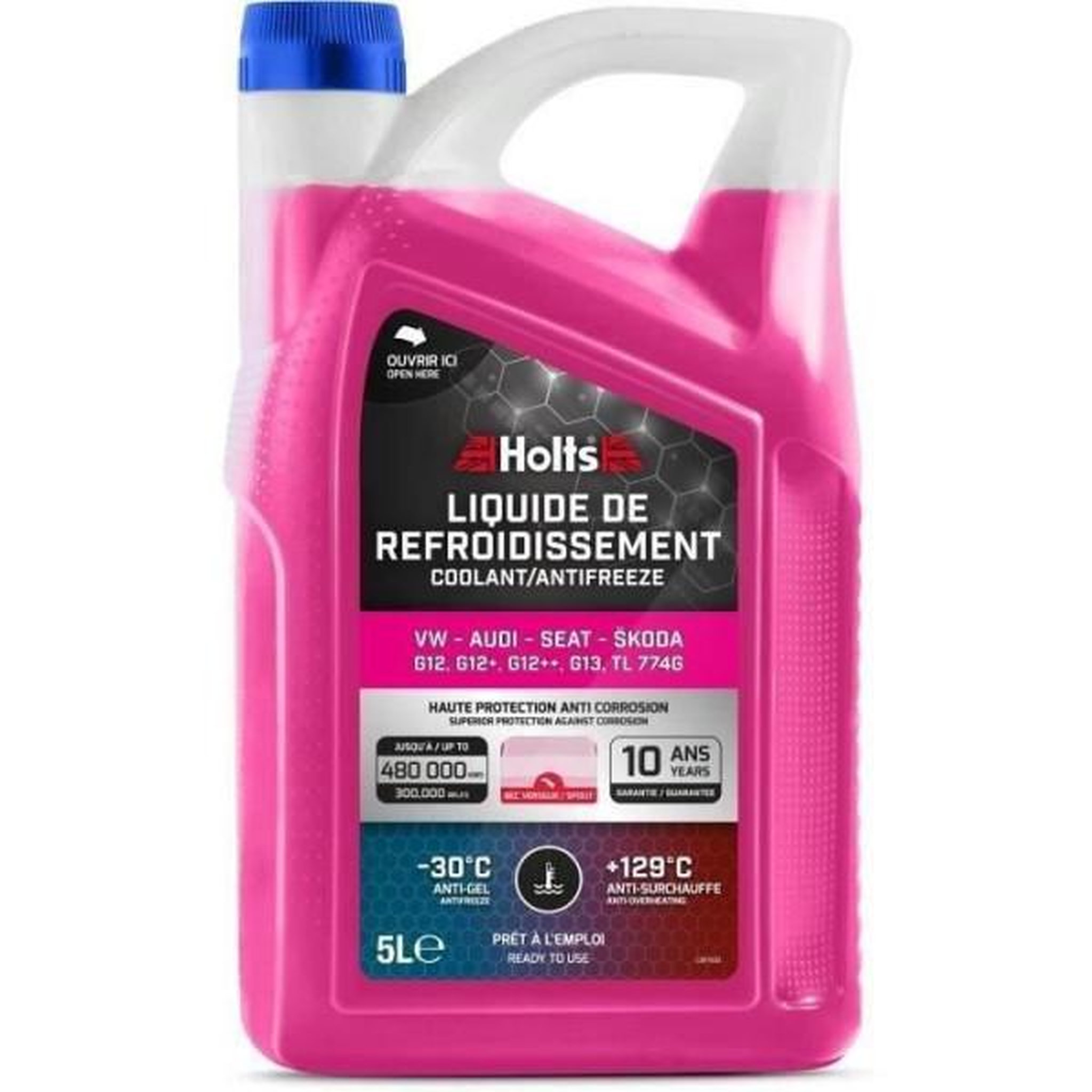 HOLTS Liquide de Refroidissement - HOLTS - HAFR0006B - Dédié VW-AUDI-SEAT-SKODA G12/ G12+ / G12++ / G13 / TL 774G 5L + Bec