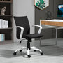 Voir la diapositive 2 : VINSETTO Chaise de bureau ergonomique hauteur réglable pivotante 360° piètement acier blanc lin noir