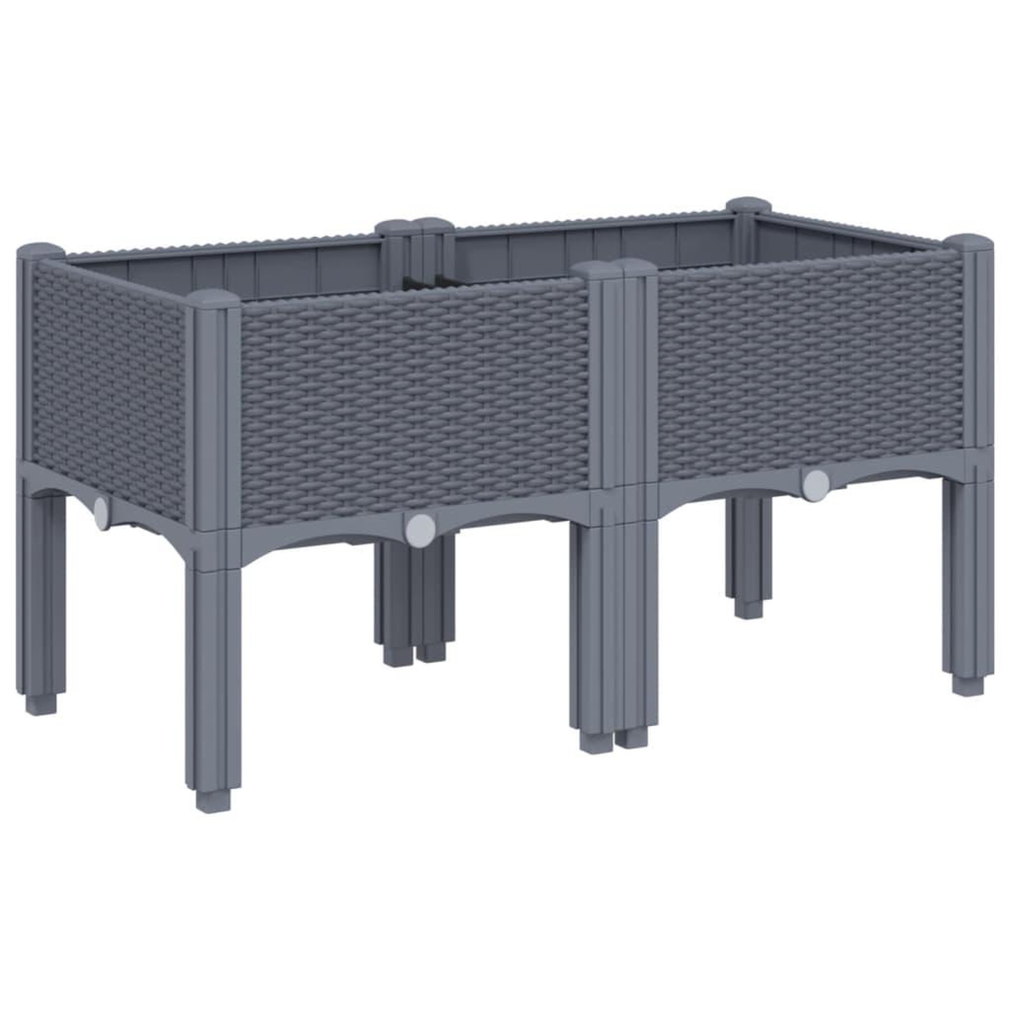 Voir la diapositive 2 : VIDAXL Jardiniere avec pieds bleu gris 80x40x42 cm PP