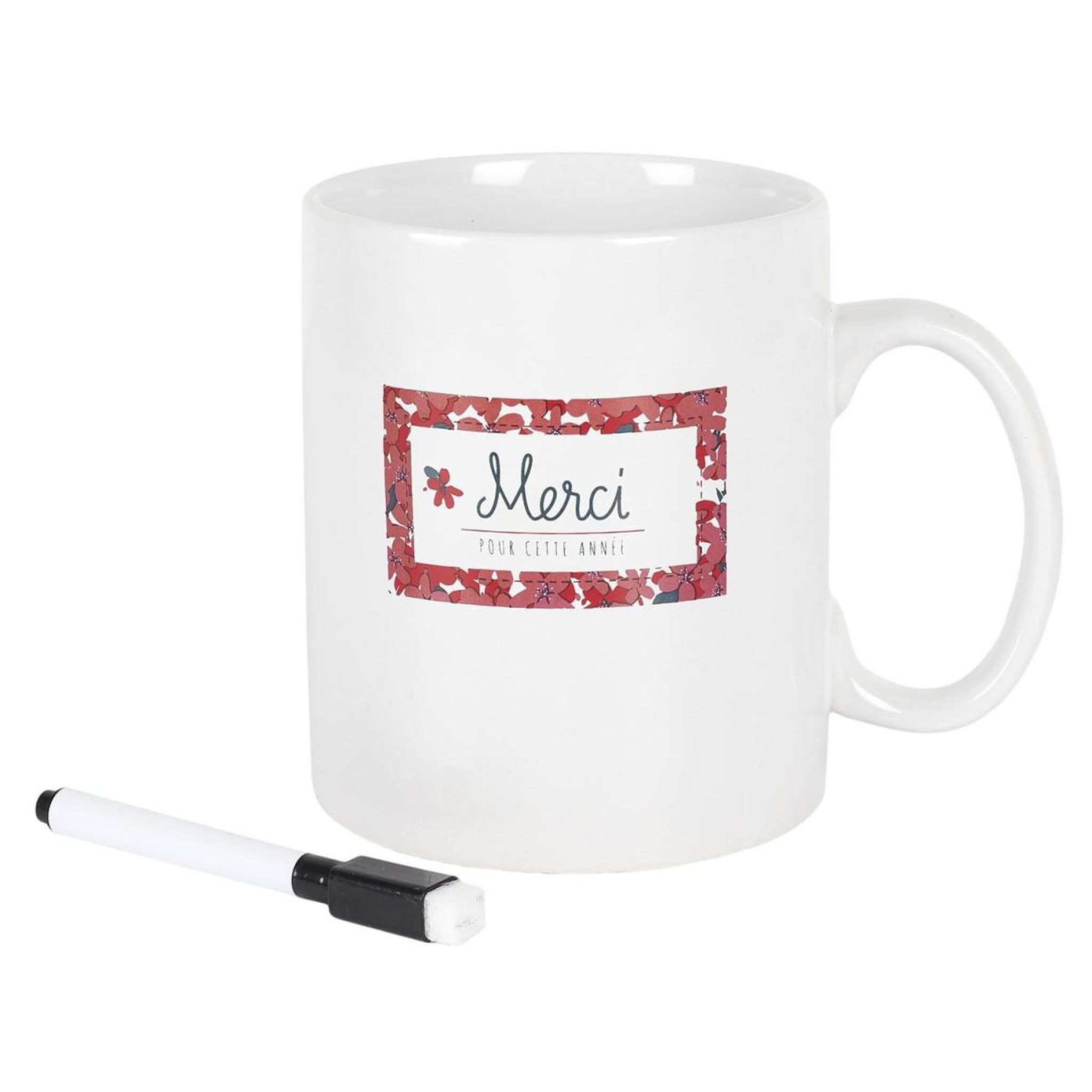 The concept Factory Mug xxl & stylo  merci  80cl blanc
