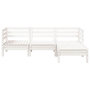 Voir la diapositive 4 : VIDAXL Canape de jardin 3 places et repose-pied blanc bois pin massif