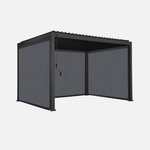 SWEEEK Pergola bioclimatique aluminium 3x4m + 2 stores 3m + 1 store 4m Triomphe. Coloris disponibles : Gris, Blanc