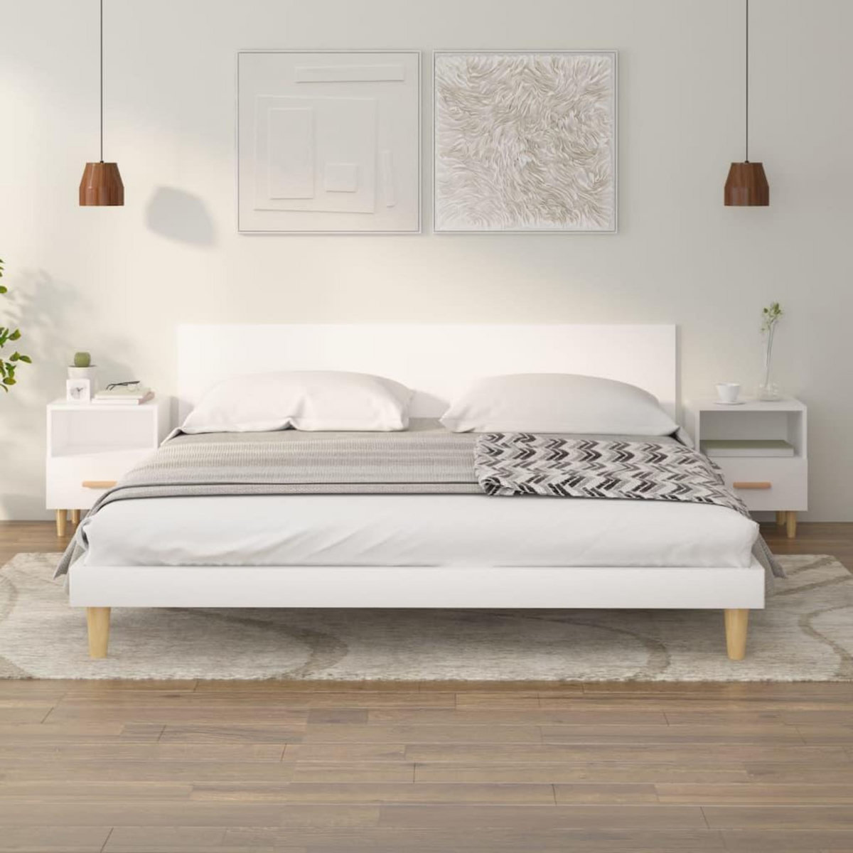 VIDAXL Tables de chevet 2 pcs Blanc 40x35x47 cm