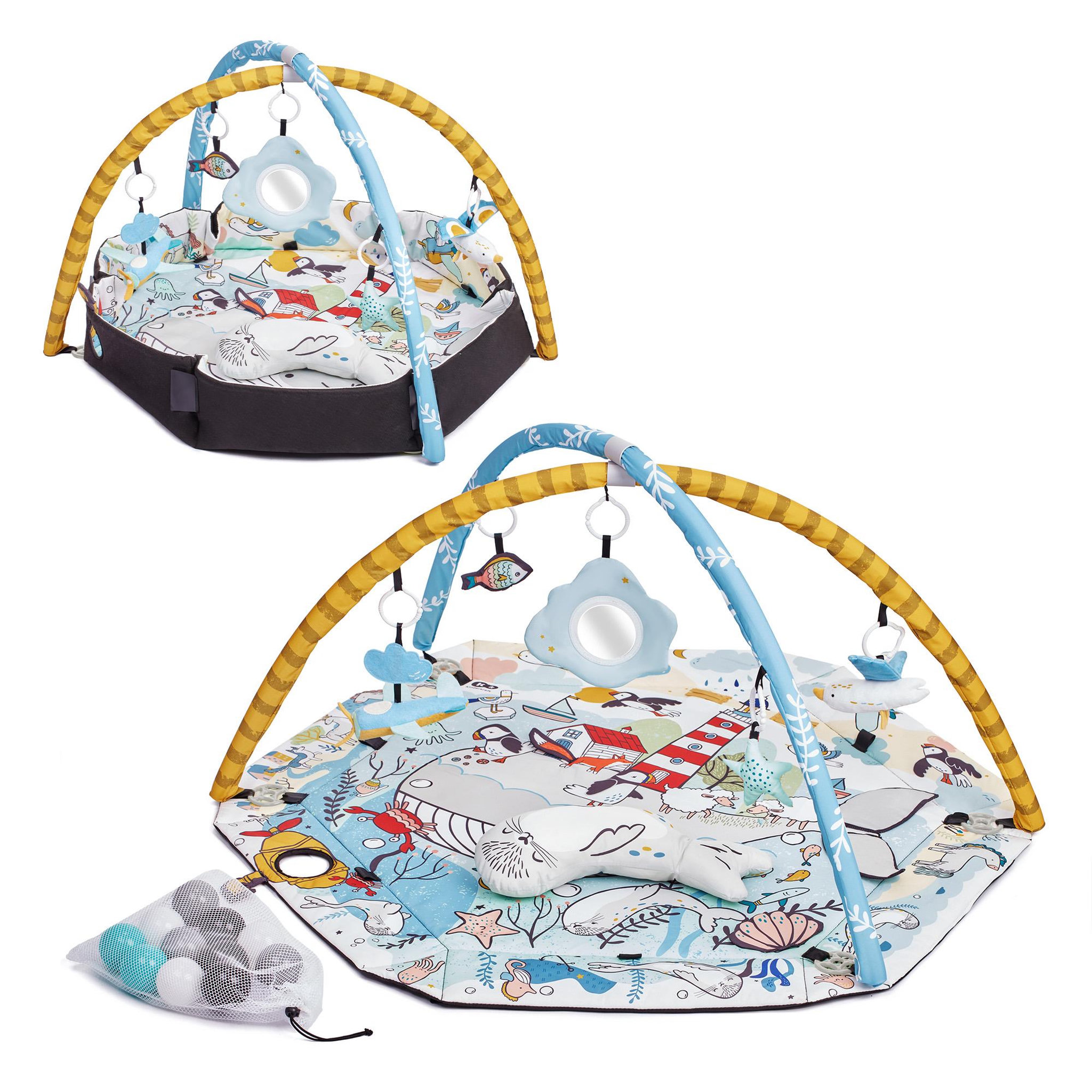KINDERKRAFT Tapis d'éveil 2 en 1 - tapis sensoriel pour bébé. Coloris disponibles : Multicolore