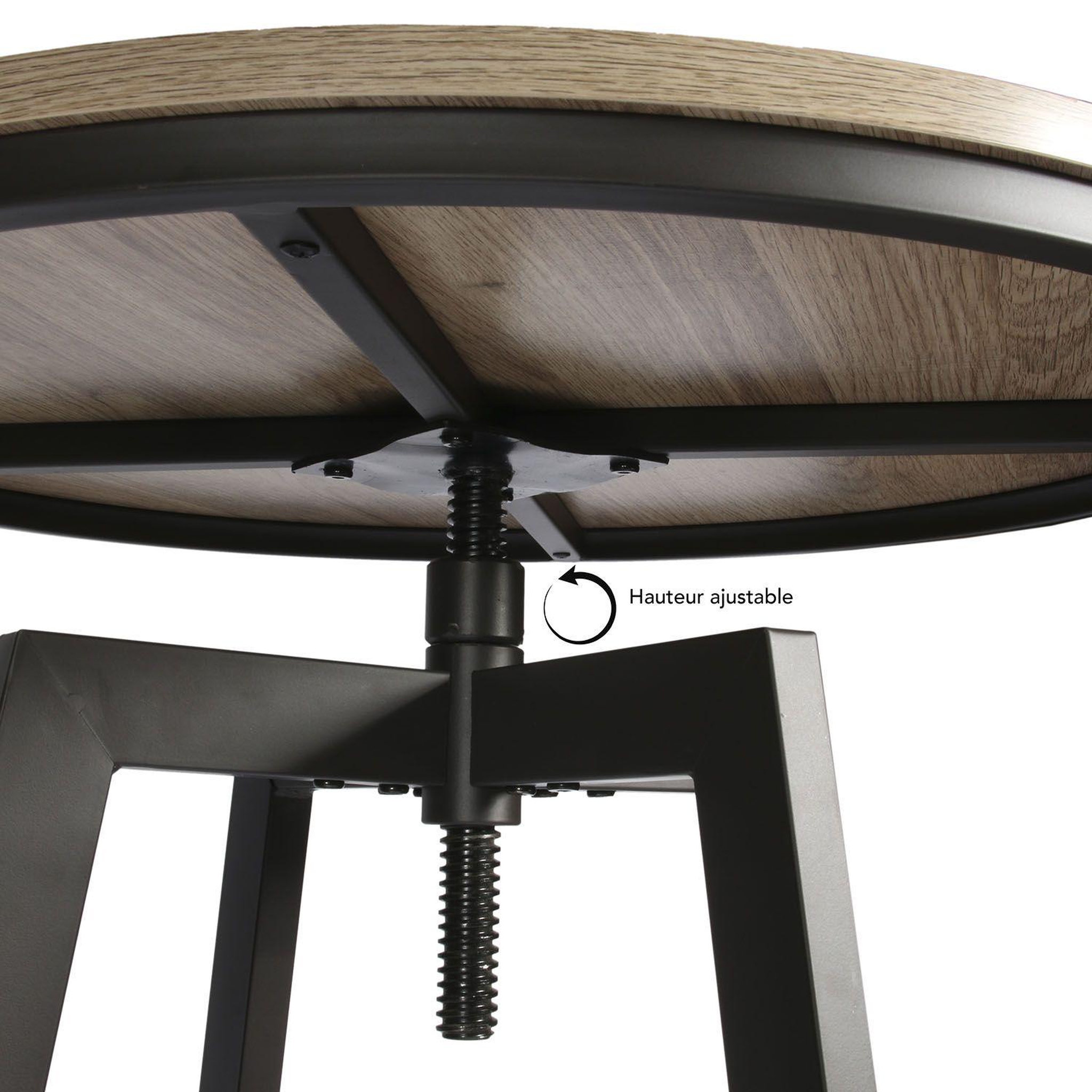 Voir la diapositive 2 : The Home Deco Factory Table haute avec tabourets design industriel aria - 2 personnes - noir
