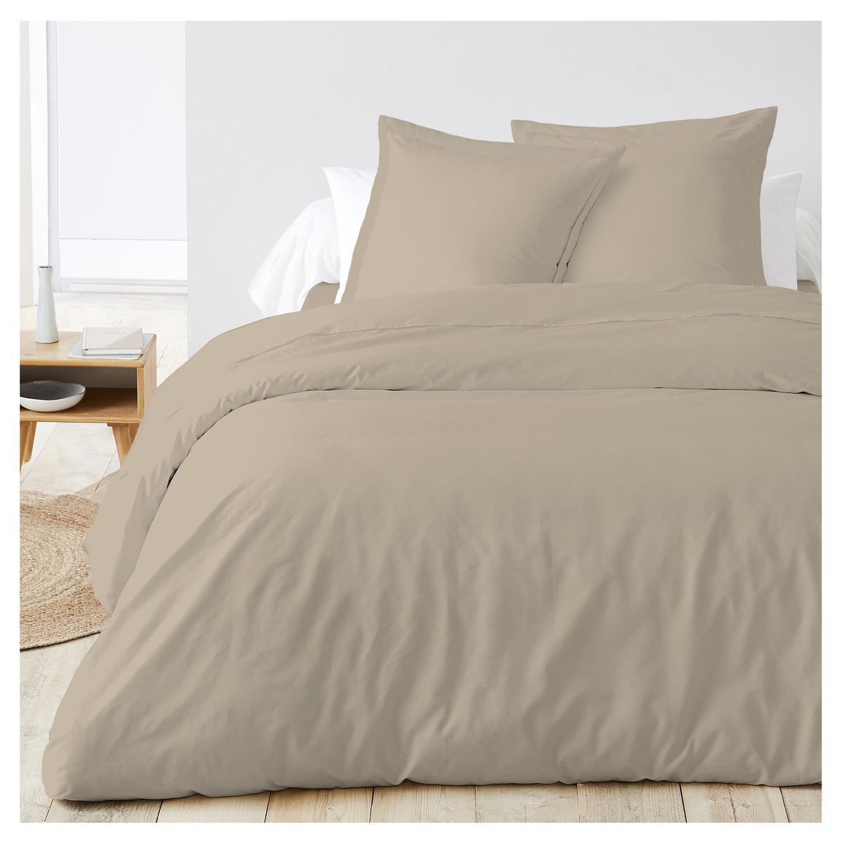 Parure housse de couette unie en lin lavé CAPUCINE