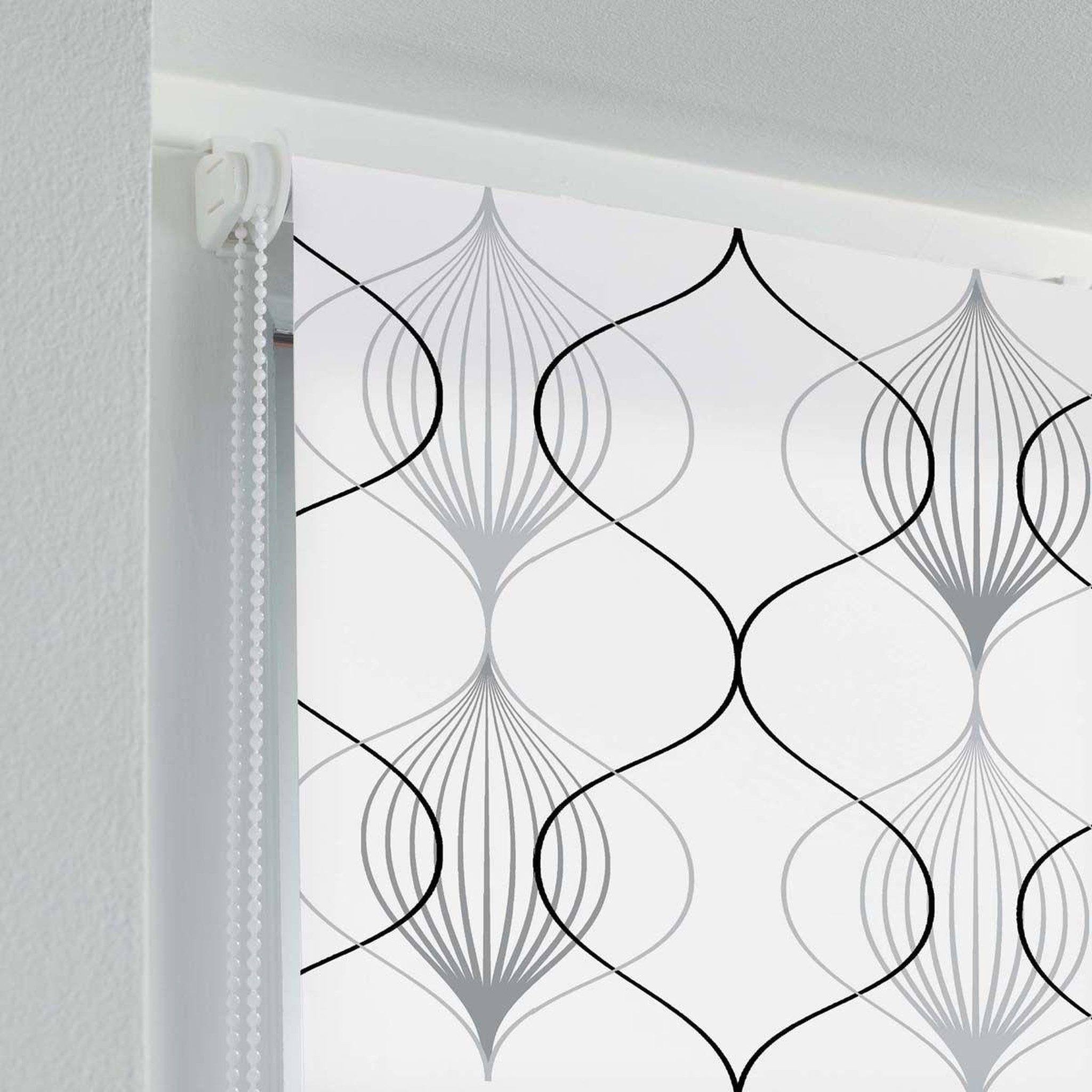 Voir la diapositive 2 : Douceur d'Intérieur Store Enrouleur Tamisant  Lagune  120x180cm Blanc & Gris