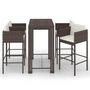Voir la diapositive 2 : VIDAXL Ensemble bar de jardin 5 pcs et coussins Resine tressee Marron