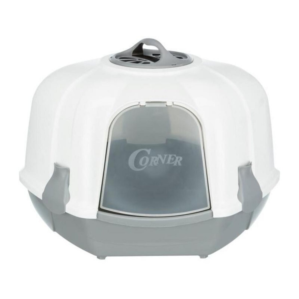 Trixie Bac a litiere d'angle TRIXIE Maro- Couvercle - 60 × 43 × 52 cm - Gris et granite