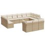 Voir la diapositive 2 : VIDAXL Salon de jardin avec coussins 13 pcs beige resine tressee