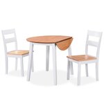 VIDAXL Ensemble de salle a manger 3 pcs MDF et hevea Blanc