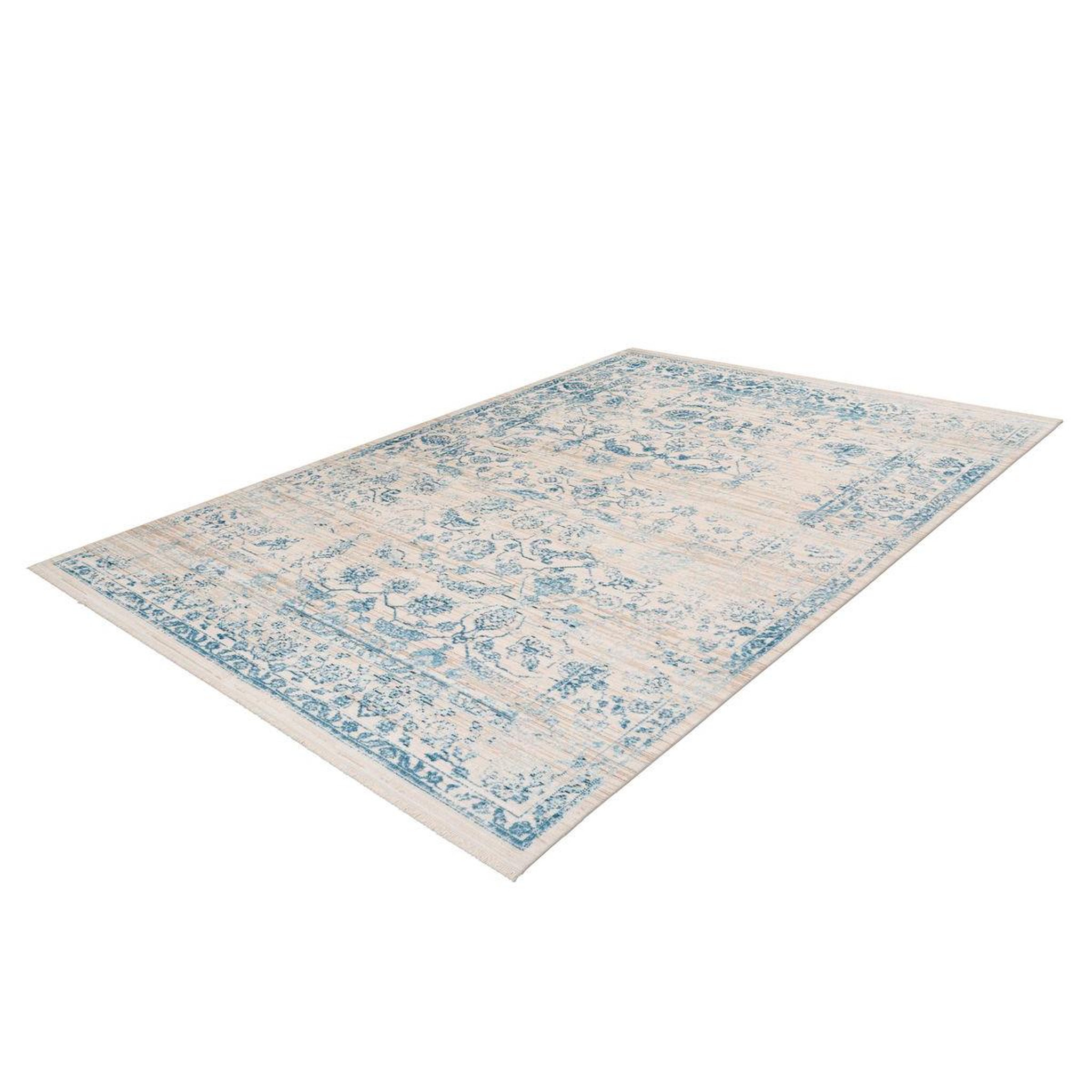 Voir la diapositive 4 : Paris Prix Tapis Vintage à Poils Courts  Baroque VI  Bleu