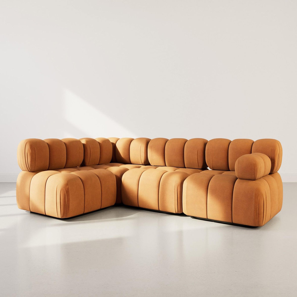 LISA DESIGN Ruby - canapé modulable d'angle gauche 5 places en velours texturé