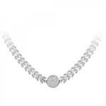 SC CRYSTAL Collier en acier orné de Cristaux scintillants par SC Crystal en Acier Rhodié argenté