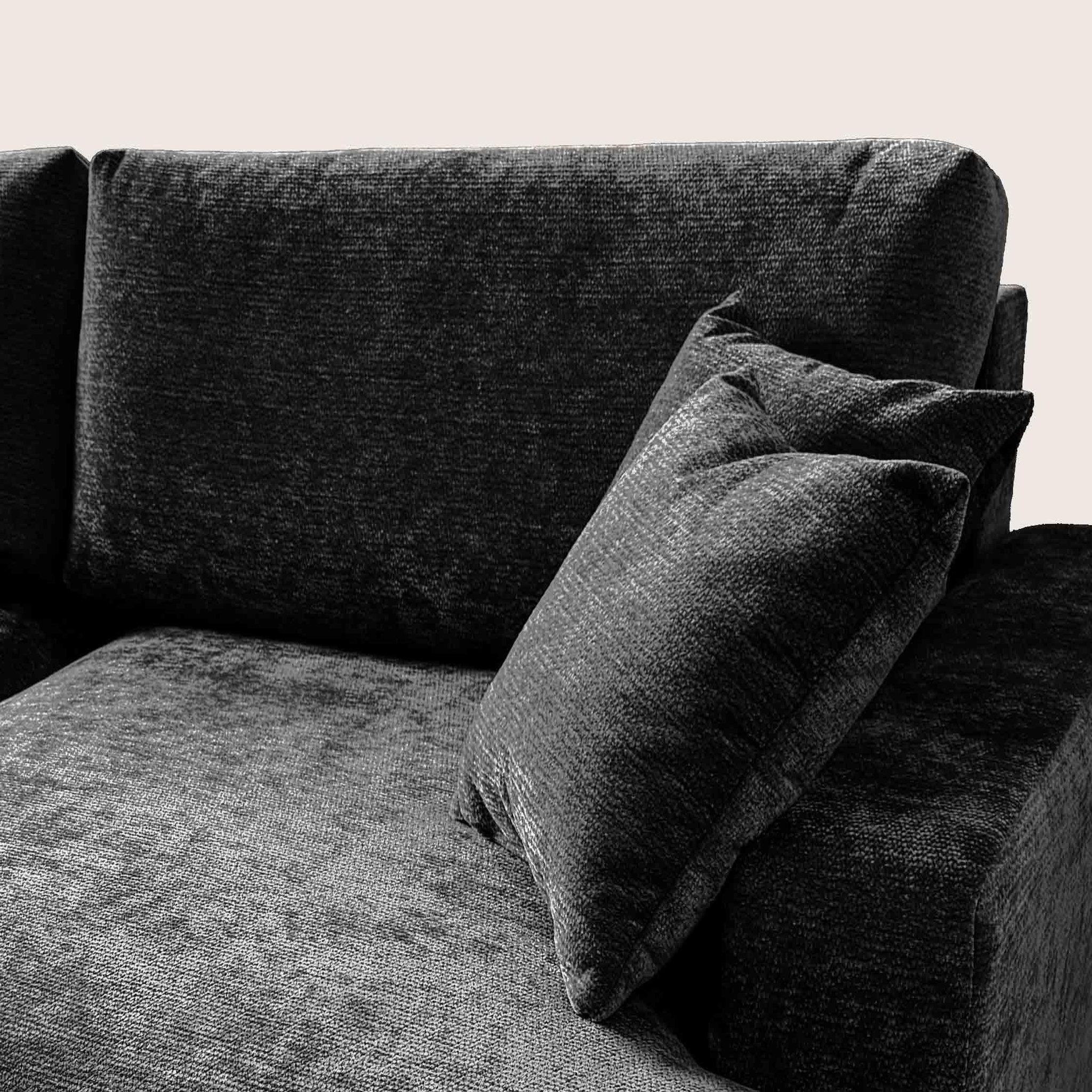Voir la diapositive 6 : BEST MOBILIER Pivoine - canapé d'angle ouvert droit 4 places convertible avec coffre en tissu texturé