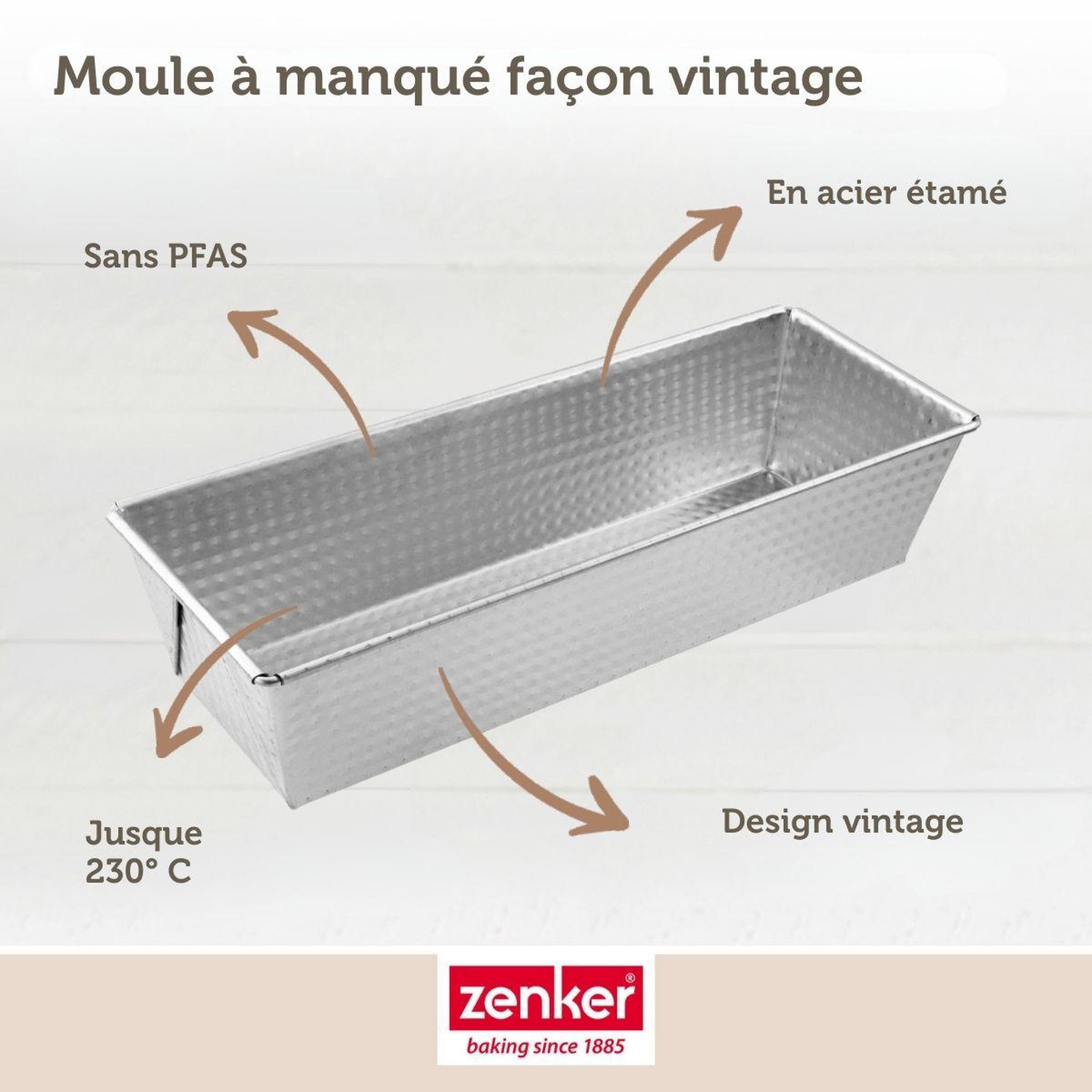 Voir la diapositive 4 : ZENKER Lot de 2 moules à cakes 25,5 x 11,2 cm zenker silver