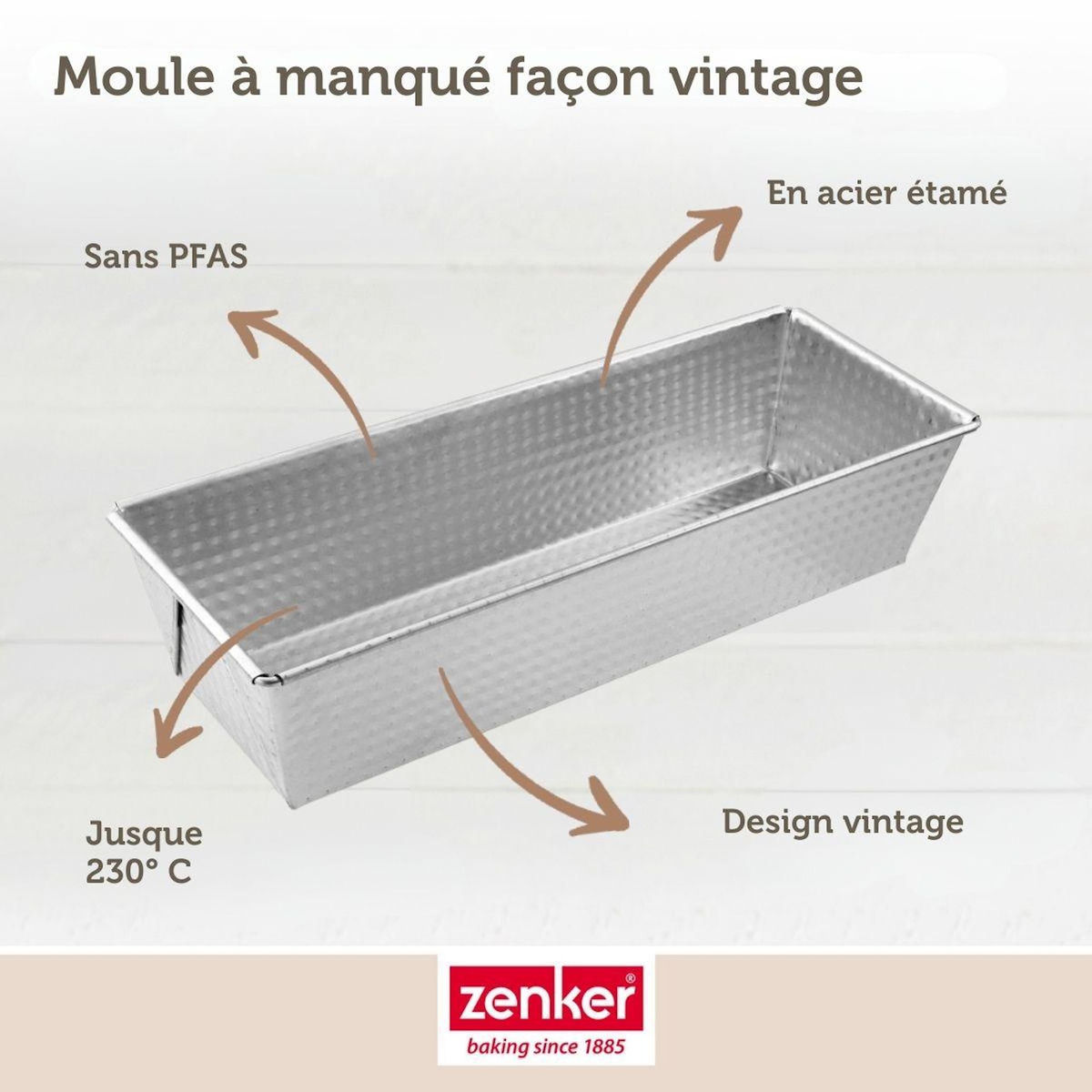 ZENKER Lot de 2 moules à cakes 25,5 x 11,2 cm Zenker Silver