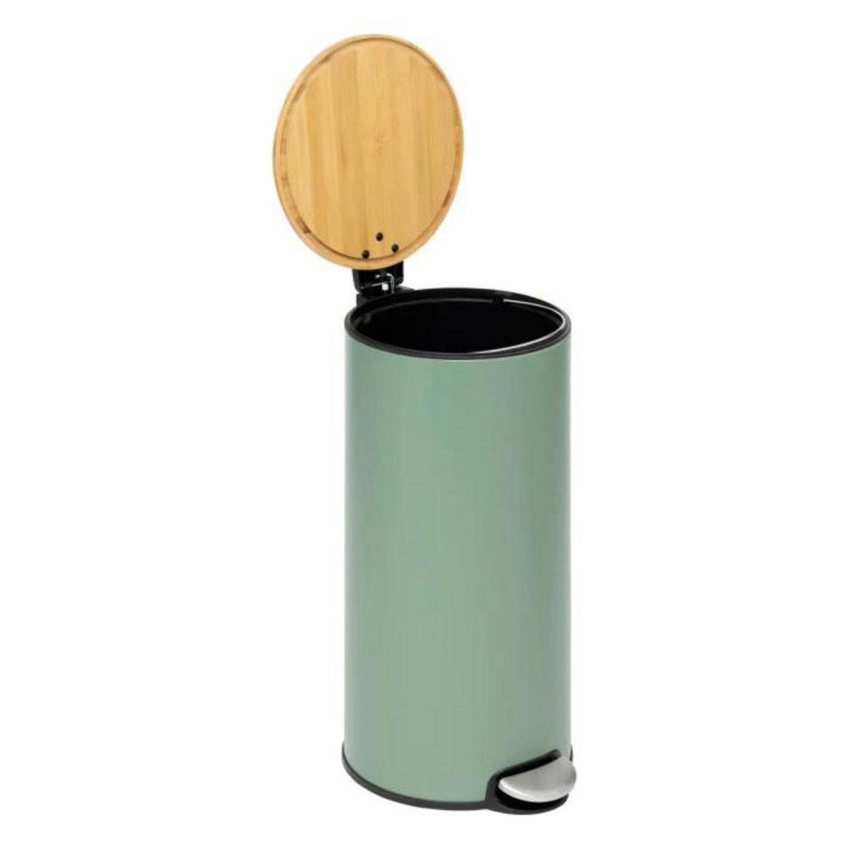 FIVE Poubelle en Métal & Bambou  Natureo  30L Vert