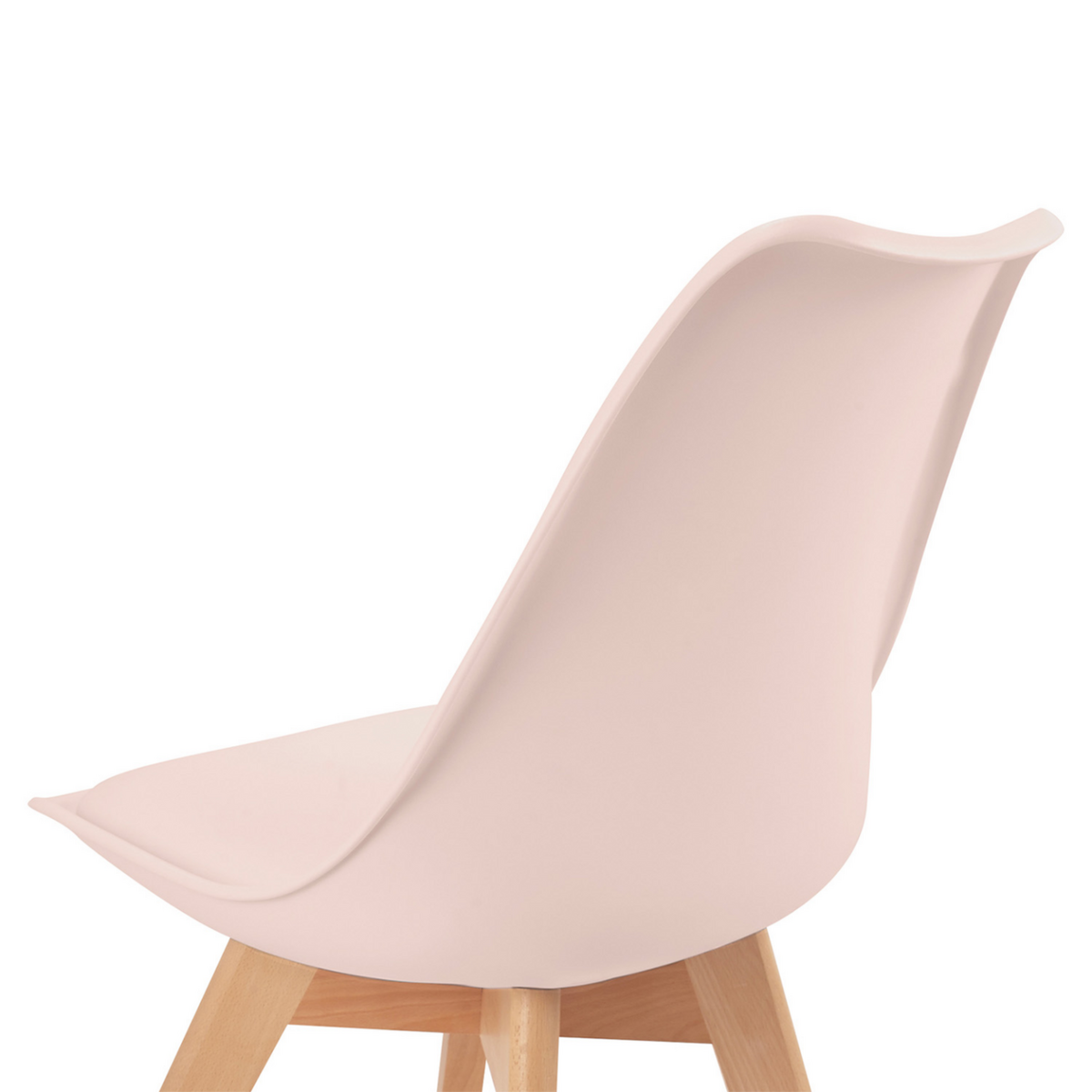 ID MARKET Lot de 6 chaises scandinaves SARA mix color pastel rose, blanc, gris clair x2, bleu x2