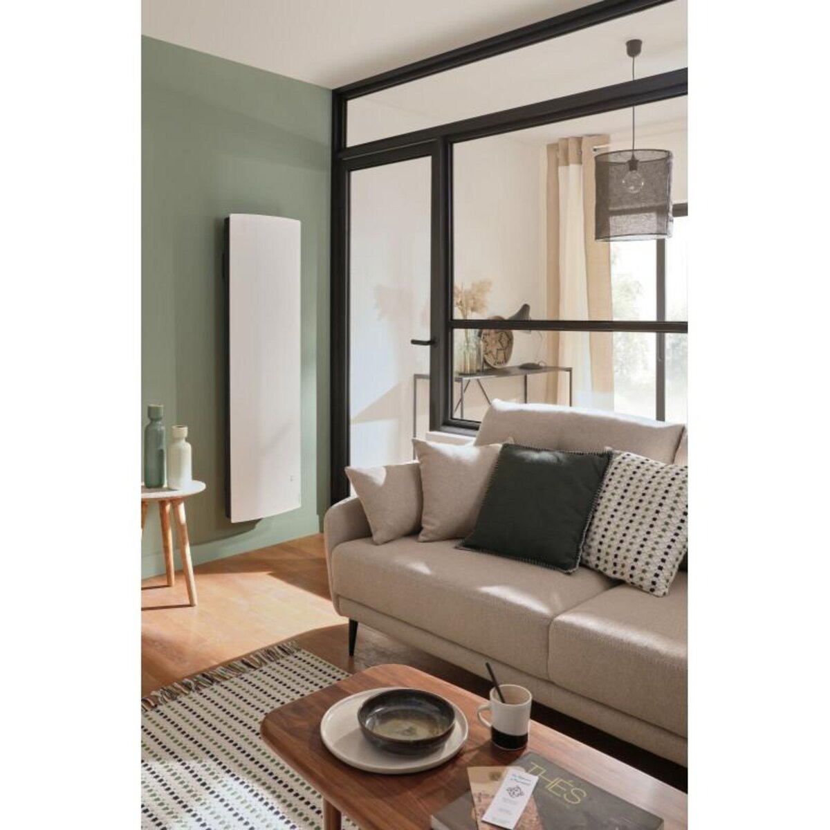 Atlantic Radiateur connecté lumineux DIVALI vertical 1000W blanc carat ATLANTIC 507616