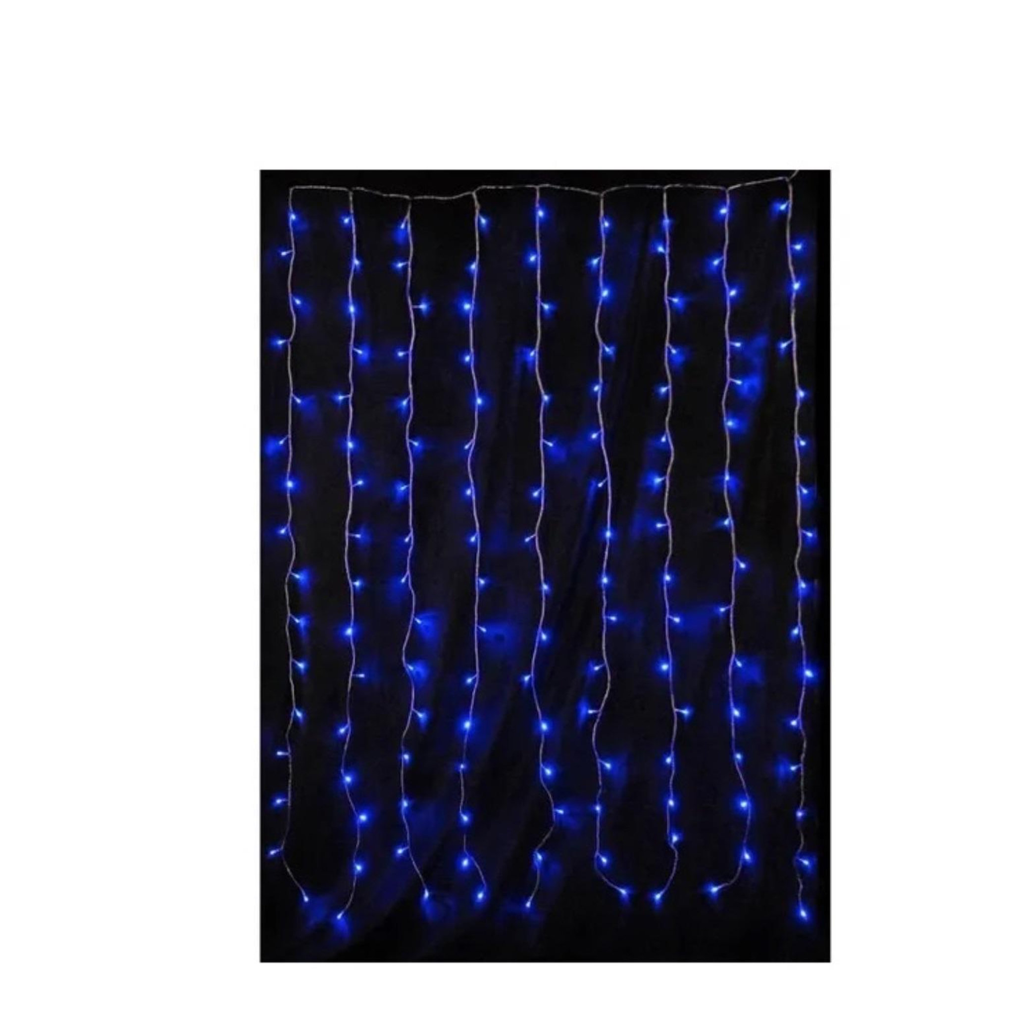 Voir la diapositive 2 : Eden Rideau lumineux led bleu 144 led avec 8 fonctions