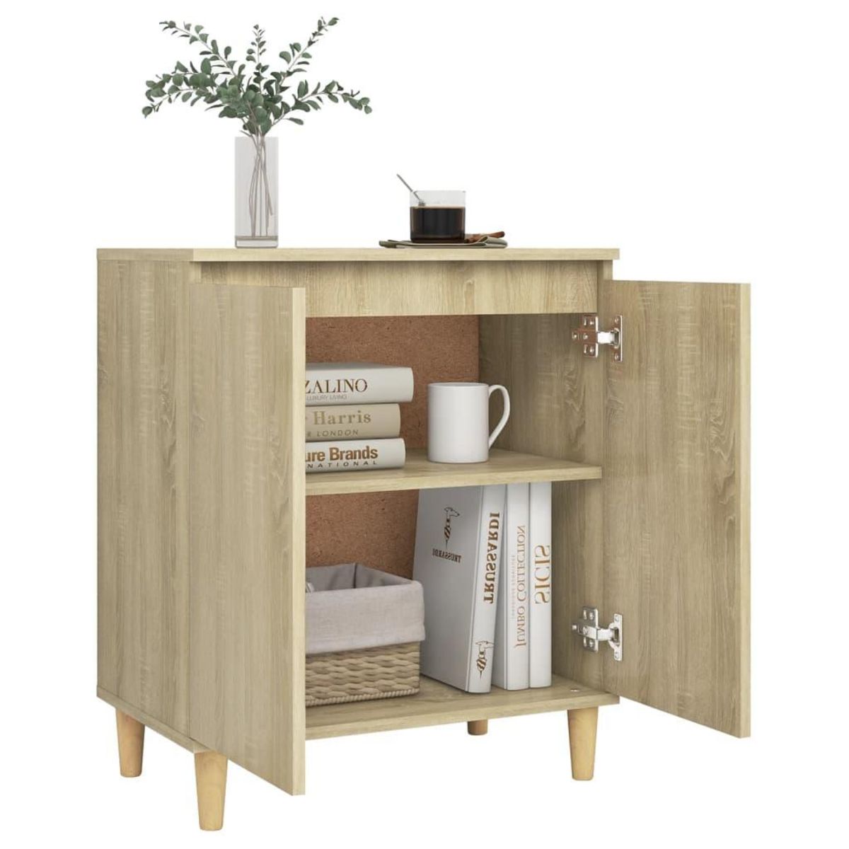 VIDAXL Buffet avec pieds en bois Chene sonoma Bois d'ingenierie